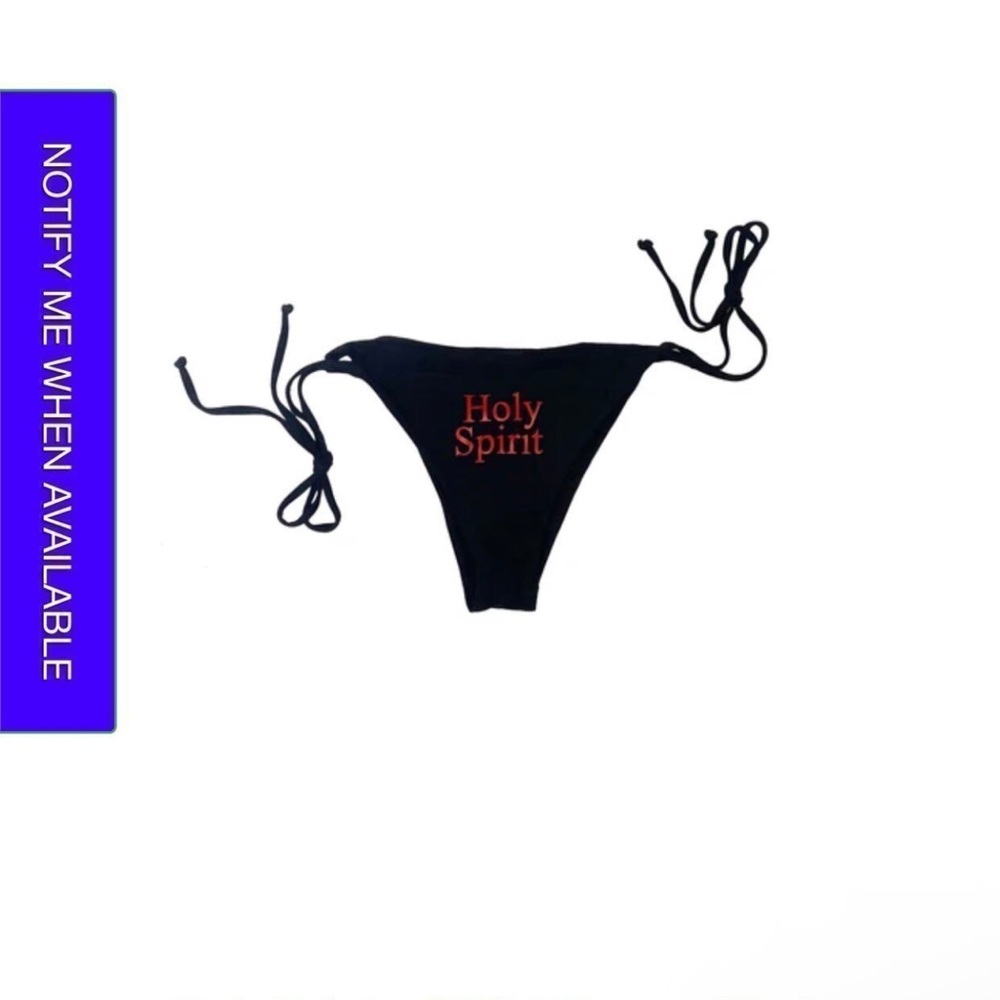 praying holy trinity black bikini bottoms